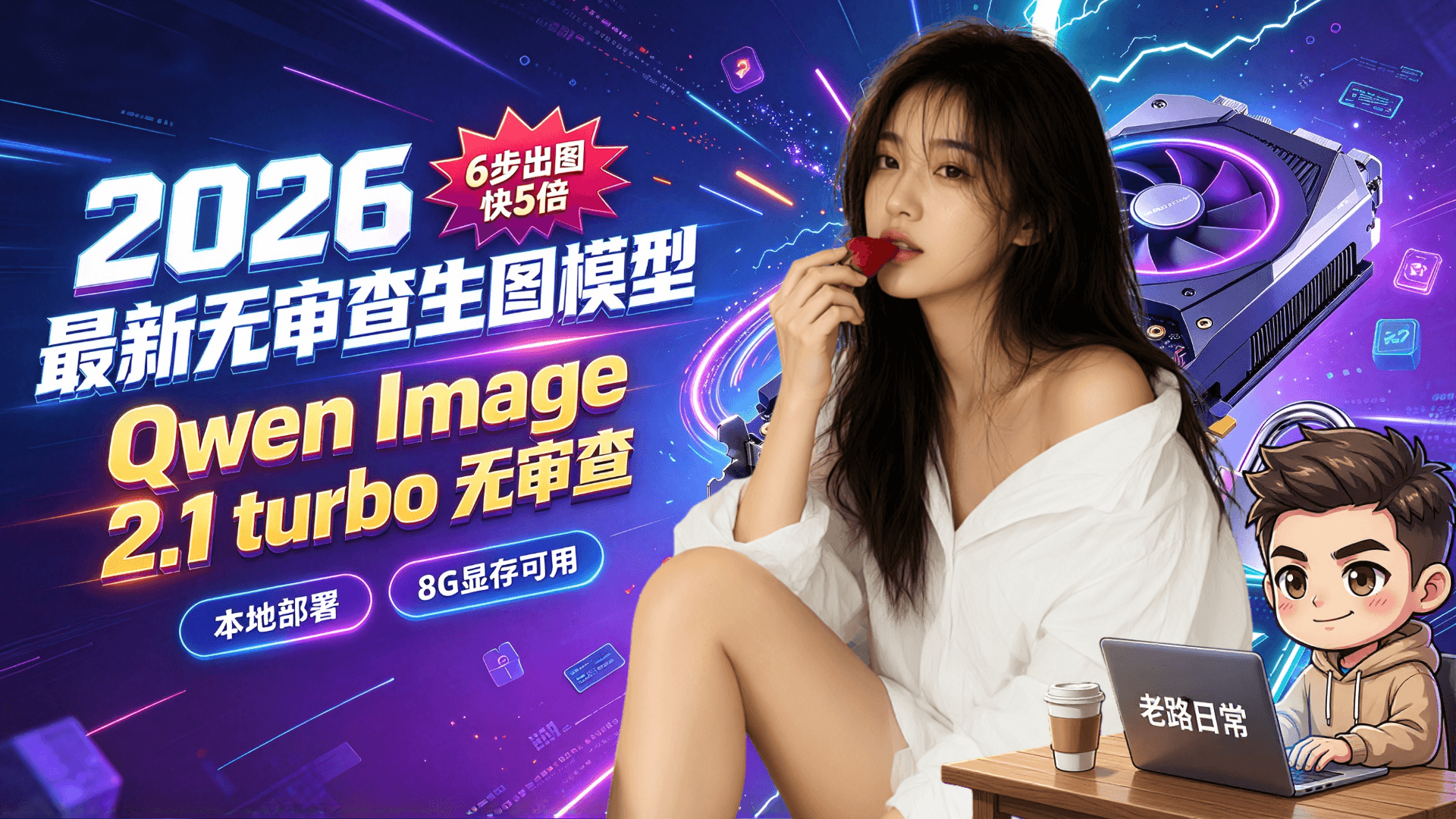 2026 最新无审查生图大模型 Qwen Image 2.1 turbo，8G显存本地部署实操教程